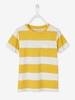 T-Shirt with Wide Stripes for Boys blue dark striped