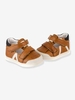 T-Strap Leather Sandals for Baby Boys,  Poto by Babybotte® blue dark solid
