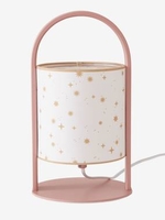 Table Lamp with Handle,  Stars pink medium all over printed