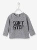 Top for Baby Boys,  Message with Print in Relief grey dark mixed color