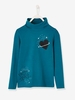 Top with Constellation,  for Girls,  with Applied Heart and Iridescent Motifs green dark solid with design