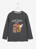 Top with Fun Glow-in-the-Dark Motif for Boys grey dark solid with design