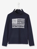 Turtleneck Top with Graphic Motif for Boys blue dark solid with design