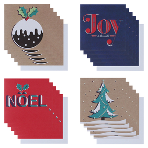 Adult cube Christmas cards - pack of 20