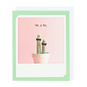 Cactus Mr and Mr wedding card