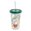 Cute icons cup with straw