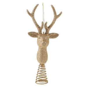 Stag gold glitter tree topper