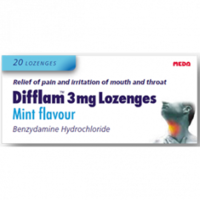 Difflam 3mg Lozenges Mint Flavour 20 Lozenges