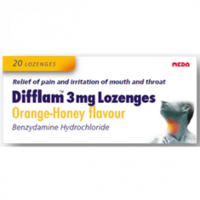 Difflam 3mg Lozenges Orange & Honey Flavour 20 Lozenges