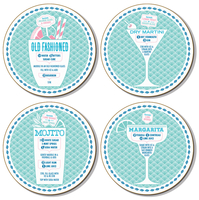 Cocktails Coasters Set (set of 4 assorted designs)