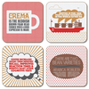 Coffee Coasters Set (set of 4 assorted designs)