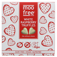 Moo Free Vegan White Chocolate & Raspberry Truffles - 108g