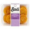 Soli aubergine,  mozzarela & tomato ravioli