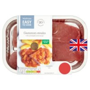 Waitrose Easy To Cook 2 gammon steaks with pineapple & mango