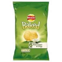Walkers Baked sour cream & chive multipack crisps