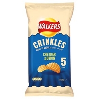 Walkers Crinkles cheddar & onion multipack crisps