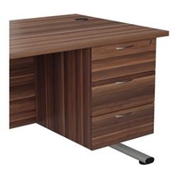 3 Drawer Fixed Pedestal - Dark Walnut - TESH3DW