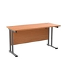 Allegro 1400 X 600 Rectangular Cantilever Workstation Beech/Silver