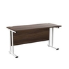 Allegro 1400 X 600 Rectangular Cantilever Workstation Dk Walnut/White