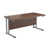 Allegro 1400 X 800 Rectangular Cantilever Workstation Dk Wlanut/Silver