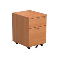 Allegro 2 Drawer Mobile Pedestal - Beech - TESMP2BE2