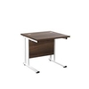 Allegro 800 X 800 Rectangular Cantilever Workstation Dk Walnut/White