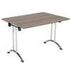 Allegro Folding Table 1200x800 Chrome/Grey Oak top Ref OUFT1280CRGO