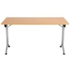Allegro Folding Table 1400x800 Silver Frame Beech top OUFT1480SVBE2