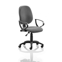 Eclipse I Lever Task Operator Chair Charcoal With Loop Arms