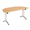 One Union Folding Table 1600 X 800 Chrome Frame Beech 2 D-End Top