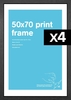 50x70cm Flat MDF Poster Frame Bundle x 4