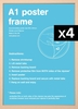 Flat MDF A1 Poster Frame Bundle x 4 Beech
