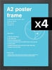 Flat MDF A2 Poster Frame Bundle x 4