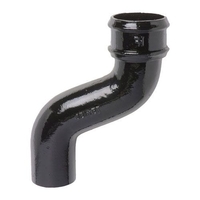 Hargreaves Foundry Cast Iron Round Downpipe 150mm Offset Bend 150mm - Black Finish