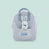Personalised Blue Cord Mini Backpack and Bunny Toy