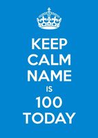 100th Blue One Hundredth Birthday Card