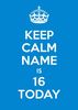 16th Blue Sixteenth Birthday Card
