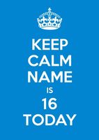 16th Blue Sixteenth Birthday Card