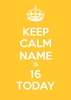 16th Yellow Sixteenth Birthday Card