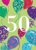 50 balloons fiftieth age card