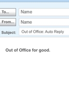 Auto Reply Leaving Card