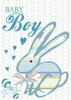 Baby Boy Rabbit New Baby Card for Boys