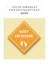 Baby on board Personalised Congratulations Card