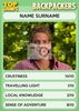 Backpackers Top Chumps Card