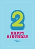 Boys 2nd Second Birthday Card