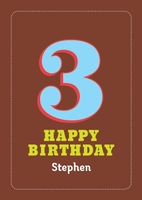 Boys 3rd Third Birthday Card