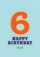 Boys 6th Sixth Birthday Card