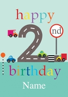 Cars 2nd Birthday Card