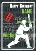Cricketing Birthday Personalised Birthday Card