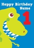 Dinosaur 1st First Birthday Card